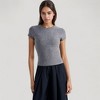 Anna-Kaci Active Women's Short Sleeve Fitted Crew Neck Top with Stretch Fabric for a Sleek and Comfortable Everyday Look - 2 of 4