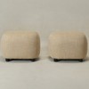 KINWELL Linen Blend Upholstered Ottoman Footrest, Textured Weave Entryway Footstool, Set of 2 - 4 of 4