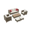 Chic Crate - Duponta 6-Piece All-Weather Wicker Outdoor Sectional Set with UV-Resistant Cushions - 2 of 4