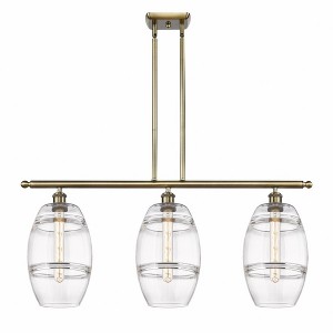 Vaz - 3 Light Stem Hung Island In Industrial Style-10.38 Inches Tall and 36 Inches Wide - 1 of 1