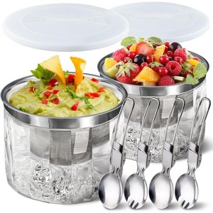Aoibox Chilled Dip Bowl Set with Lid, 2-Pack Ice Serving Bowls for Hummus, Salsa, Guacamole, Sauces, Pasta, Perfect for Parties & Gatherings - 1 of 4