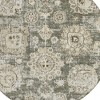 Taupe Beige And Gray Floral Washable Indoor Outdoor Area Rug - 4 of 4