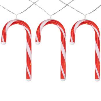 Northlight 7ct Red and White Candy Cane Christmas Lights - 4.5ft Clear Wire