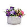 Syemin Planters 2 Pieces Ceramic Flowerpot, Modern Planter for Patio, Indoor and Outdoor Garden or Windowsills, White, 11.42"*11.42"*6.7" - 4 of 4