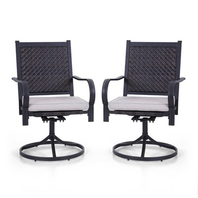 Rattan Wicker 360 Swivel Patio Dining Chairs - Captiva Designs