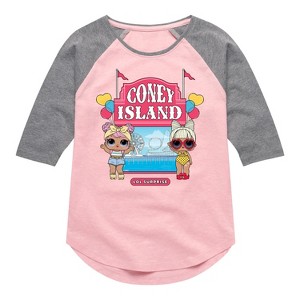 Girls' - Lol Surprise! - Coney Island Shirt Tail Raglan Graphic T-shirt - 1 of 4