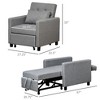 NicBex Convertible Sleeper Chair,3-in-1 Multi-Functional Folding Sofa Bed,Modern Couches with  Adjustable Backrest for Living Room,Dark Gray/Gray - 3 of 4