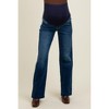 Pinkblush Navy Raw Hem Slim Wide Leg Maternity Jeans - 3 of 4