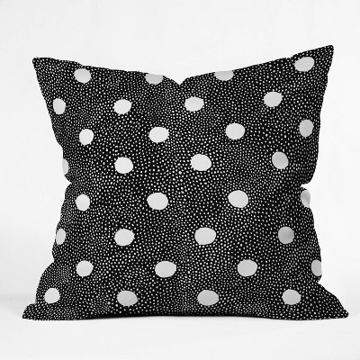 16"x16" Iveta Abolina Polka Throw Pillow Black/White - Deny Designs