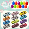 Joyfy 12  Packs Prefilled Easter Eggs with Car Truccks Toys for Kids Classroom Exchange Gift Easter Party Favors - 2 of 4