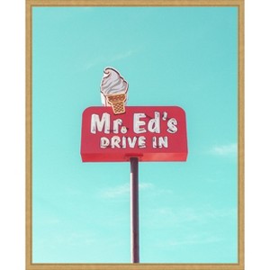 Amanti Art Mr. Eds Drive In Vintage Sign by Tom Windeknecht Canvas Wall Art Print Framed - 1 of 4