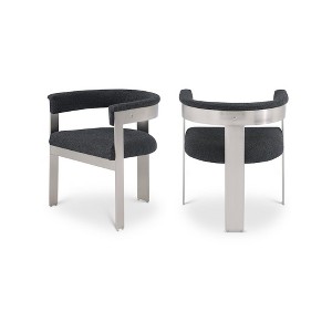 Meridian Furniture,Romeo Boucle Fabric Dining Chair, Set of 2 - 1 of 4