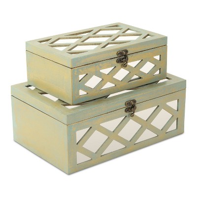 Cheung's Ebba Mirrored Brushed Gold Boxes