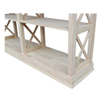 Hampton Natural Wood Sofa Table with Shelves