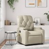 vidaXL Massage Recliner Chair Cream Faux Leather - Manual Push Back - 2 of 4