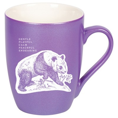 Elanze Designs 10 Ounce Ceramic Decorative Laser Engraved Giftable Novelty Tea Coffee Cup Mug Passion Purple Panda Gentle Playful Calm Peaceful