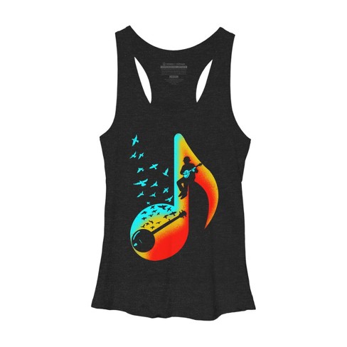 Women's Design By Humans Music Banjo Player By Barmalizer Racerback Tank Top - image 1 of 2