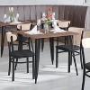 Emma and Oliver Industrial Dining Chair with Rolled Steel Frame and Solid Wood Seat - 500 lbs. Static Weight Capacity - 4 of 4