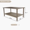 YARDSIGHT 33.4 in. Indoor/Outdoor Coffee Table with Wicker Shelf and Steel Frame for Patio, Garden, or Living Room - 3 of 4
