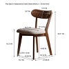 Solid Wood Dining Chairs Set Of 4,Fabric Upholstered Armless Lounge Chairs,Curved Backrest Living Room Accent Chair-Cuddlewood - 4 of 4