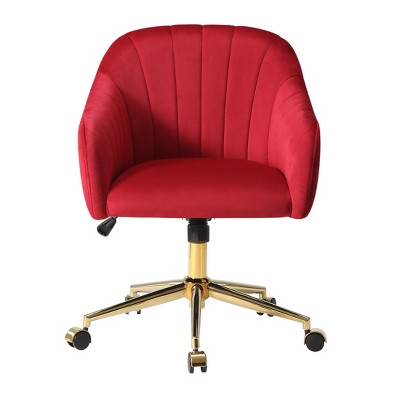 WestinTrends Phoebe Upholstered Velvet Swivel Vanity Office Chair With Wheels