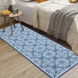 Modern Washable Area Rug for Living Room, Floral Area Rug with Non Slip Backing, Foldable Indoor Low Pile Carpet for Home - 1 of 4