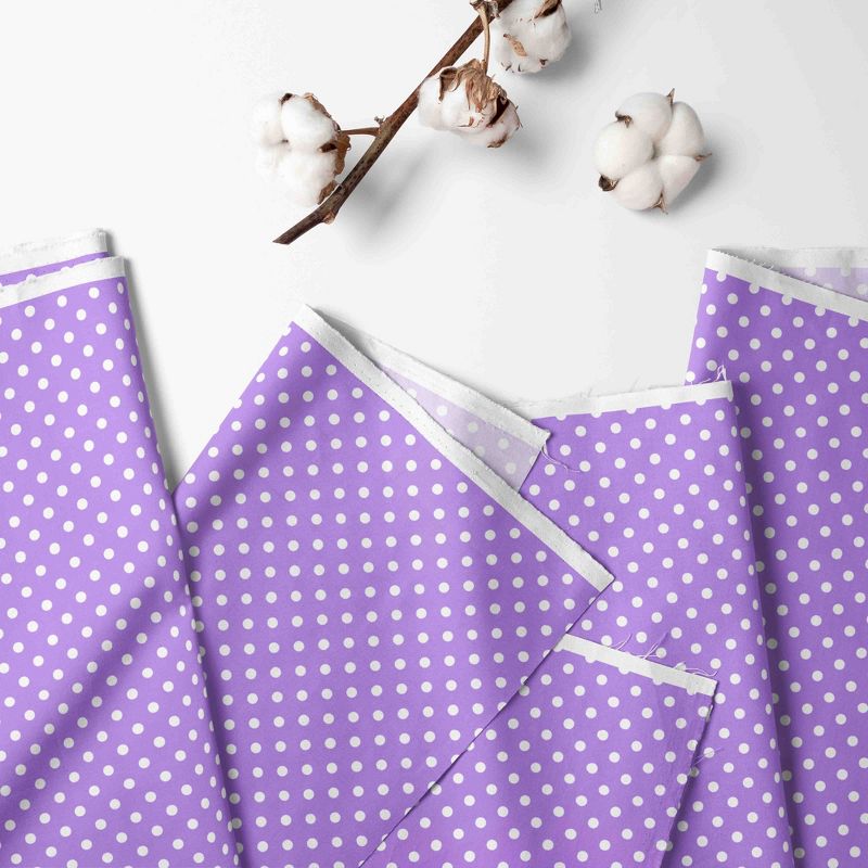 Bacati - Lilac Pin Dots 3 pc Toddler Bed Sheet Set, 2 of 8