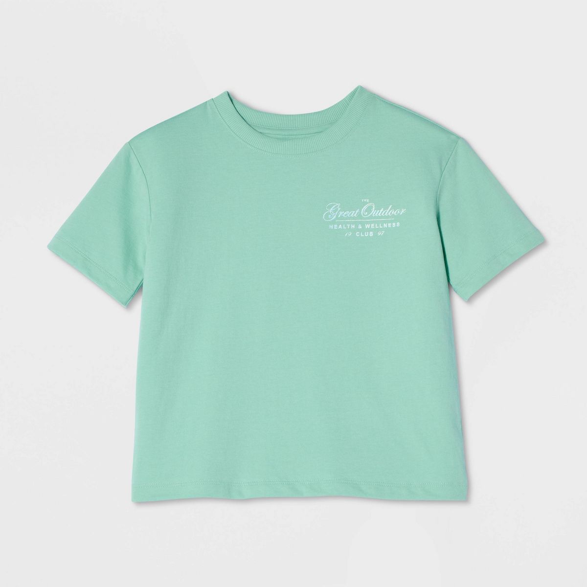 Girls' Short Sleeve Relaxed Fit 'Great Outdoors' Graphic T-Shirt - Cat & Jack™ Cool Mint - thumbnail 2