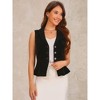 Allegra K Women's Velvet Sleeveless Button Down Lapel V Neck Suit Vests - 3 of 4