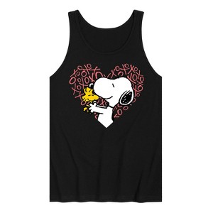 Men's - Peanuts - Snoopy Woodstock Xo Heart Graphic Tank Top - 1 of 4