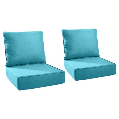 Buenhomino 6-inch Outdoor Cushion Set, 24"x24" Replacement Water Resistant Zippered Cushion for Chairs，8 Colors