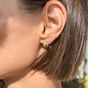 Adornia 14k Gold Plated Double Band CZ Hoop Huggie Earring - 1 of 4