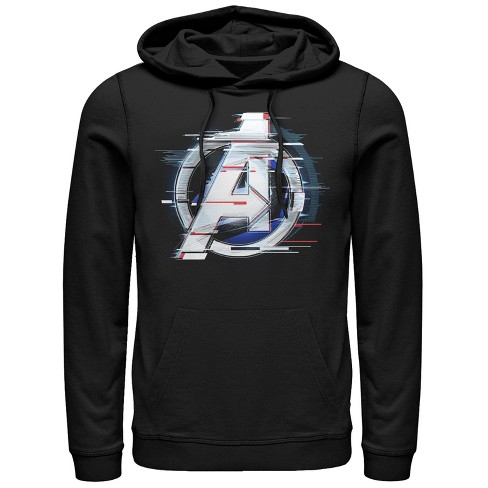 Men s Marvel Avengers Endgame Logo Glitch Pull Over Hoodie Target