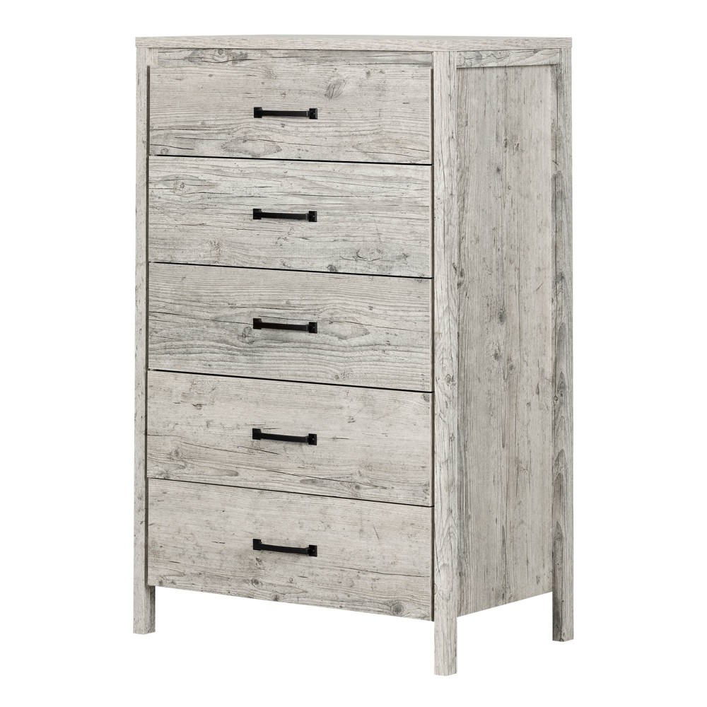 Photos - Dresser / Chests of Drawers Gravity 5 Drawer Chest Natural White - South Shore