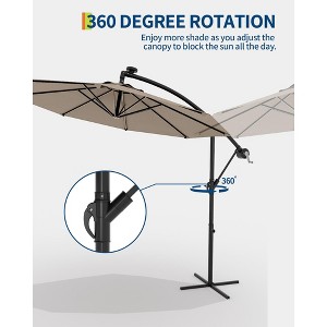 360° Rotating 10FT Offset Patio Umbrella, Cantilever Hanging Umbrella with UPF 50+ - 1 of 4
