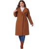 Agnes Orinda Women's Plus Size Winter Stand Collar Long Sleeve Back Split Long Overcoat - 3 of 4
