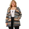 Agnes Orinda Women's Plus Size Zip Up Knit Stripe Printed Long Sleeve Boho Bohemian Hoodies Jackets - image 4 of 4