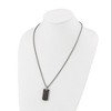 Chisel Stainless Steel Polished with Black Carbon Fiber Inlay Dog Tag on a 24" Wheat Chain Necklace - 4 of 4