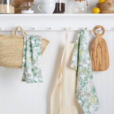 Succulents Cotton Kitchen Towel 2pc Set - Martha Stewart