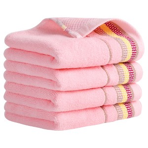 REGALWOVEN Bathroom Cotton Striped Pattern Absorbent Soft Decorative Hands Face Towel - 1 of 4