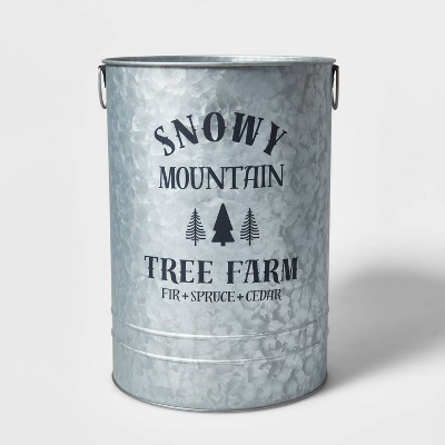 Snowy Mountain Tree Farm Galvanized Bucket - Wondershop™