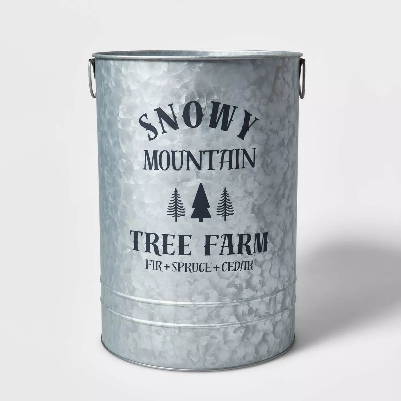 Snowy Mountain Tree Farm Galvanized Bucket - Wondershop™ - image 1 of 2