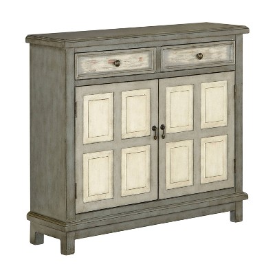 Raney 2 Drawer 2 Door Cupboard Gray - Treasure Trove Accents