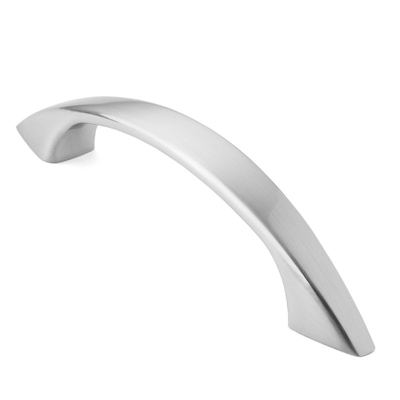 Cauldham Solid Kitchen Cabinet Arch Pulls Handles (3" Hole Centers) - Curved Drawer/Door Hardware - Style M243 - Satin Nickel, 1 of 6