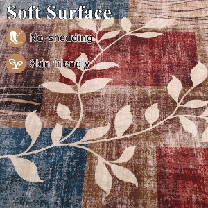 Modern Floral Area Rug Indoor Large Washable Floor Carpet Rug Contemporary Aesthetic Bedroom Rug Non Slip Accent Throw Rug for Dining Room Bedroom - 1 of 4