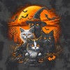 Men's Cats Halloween T-Shirt - Black Wash - 3 of 3