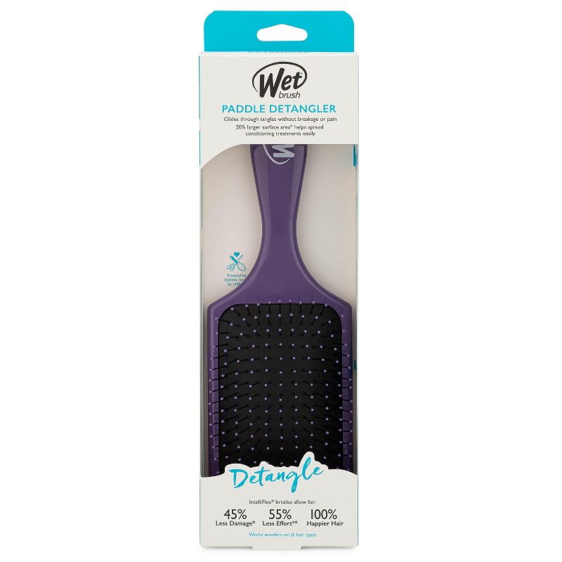 Wet Brush Paddle Detangler Hair Brush - Dark Lavendar, 4 of 7