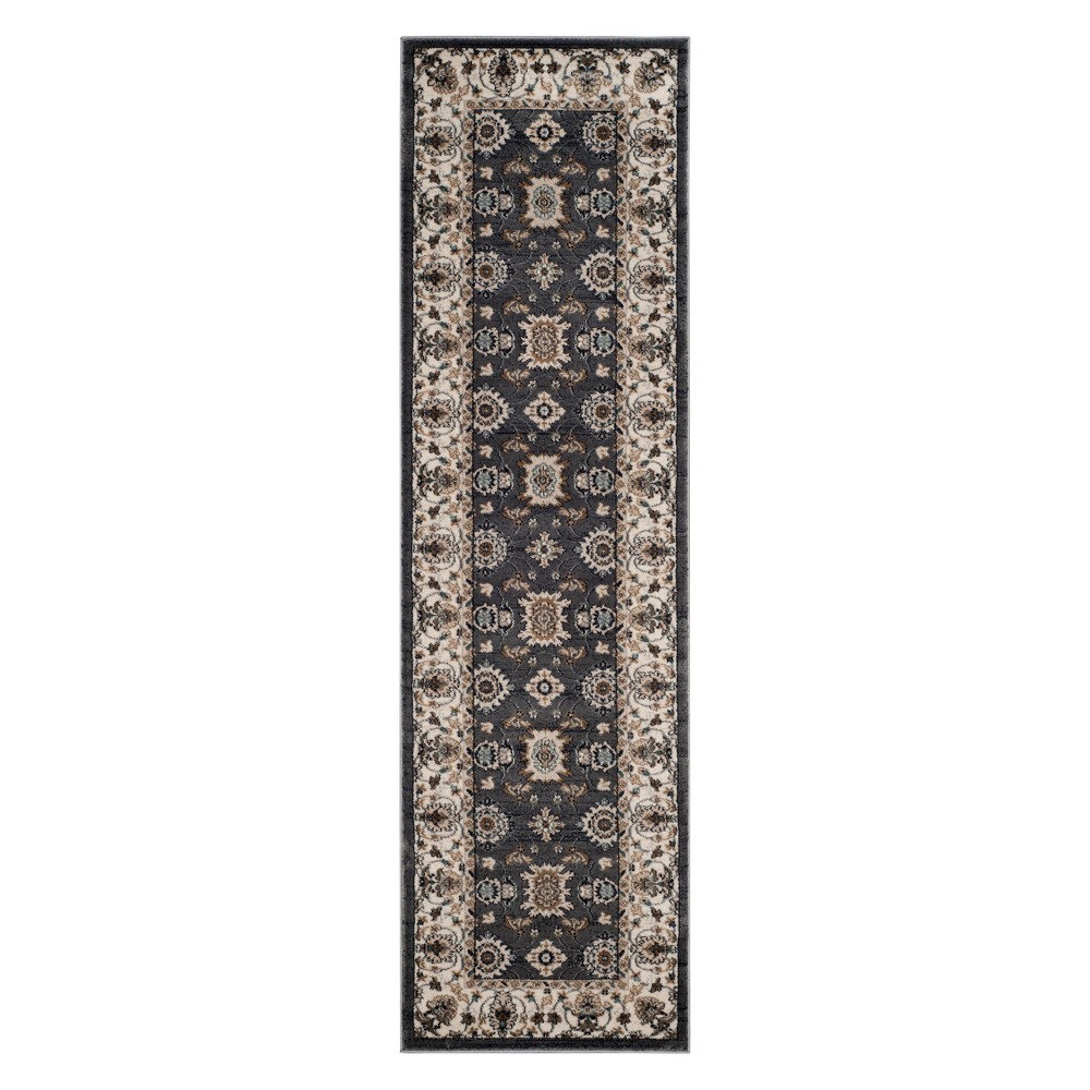 2'3inx8' Stefanie Floral Accent Rug Gray/Cream - Safavieh