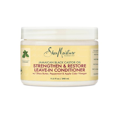 SheaMoisture Leave In Conditioner for Over-Processed Damaged Hair 100% Pure Jamaican Black Castor Oil - 11.5 fl oz