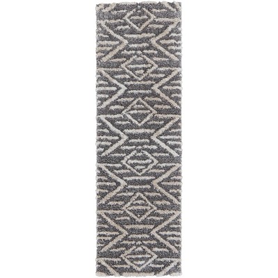 Mynka Transitional Diamond Gray/Ivory Area Rug
